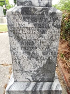 Monument in front of Mt. Moriah Baptist Church - side image. Click for full size.