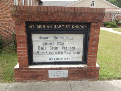 Mt Moriah Baptist Church Sign image. Click for full size.