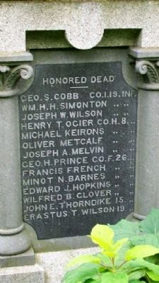 Civil War Memorial Honor Roll. Click for full size. Civil War Memorial Honor Roll image. Click for full size.