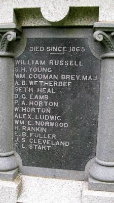 Civil War Memorial Honor Roll. Click for full size. Civil War Memorial Honor Roll image. Click for full size.