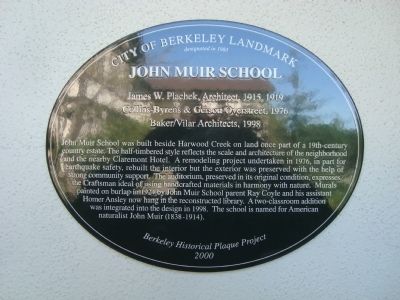John Muir School Marker. Click for full size. John Muir School Marker image. Click for full size.