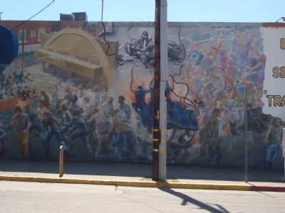 “A People’s History of Telegraph Avenue” Mural, #4 (left to right) image. Click for full size.