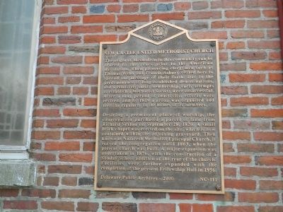 New Castle United Methodist Church Marker image. Click for full size.