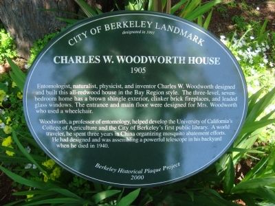 Charles W. Woodworth House Marker image. Click for full size.