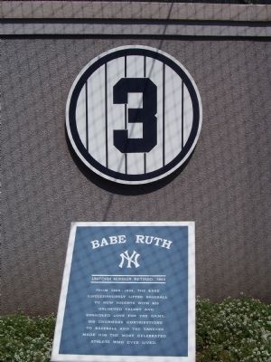 Number 3 Babe Ruth Marker image. Click for full size.