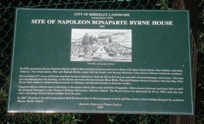 Site of Napoleon Bonaparte Byrne House Marker image. Click for full size.