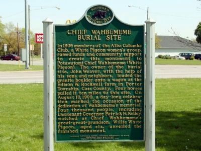 Chief Wahbememe Burial Site Marker image. Click for full size.
