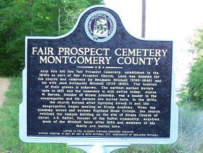 Fair Prospect Cemetery Montgomery County Marker image. Click for full size.