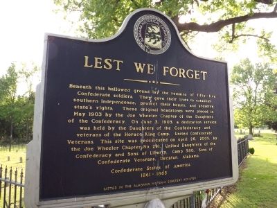 Lest We Forget Marker. Click for full size. Lest We Forget Marker image. Click for full size.