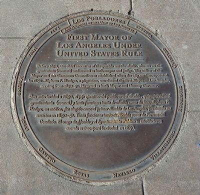 First Mayor of Los Angeles Under United States Rule Marker image. Click for full size.