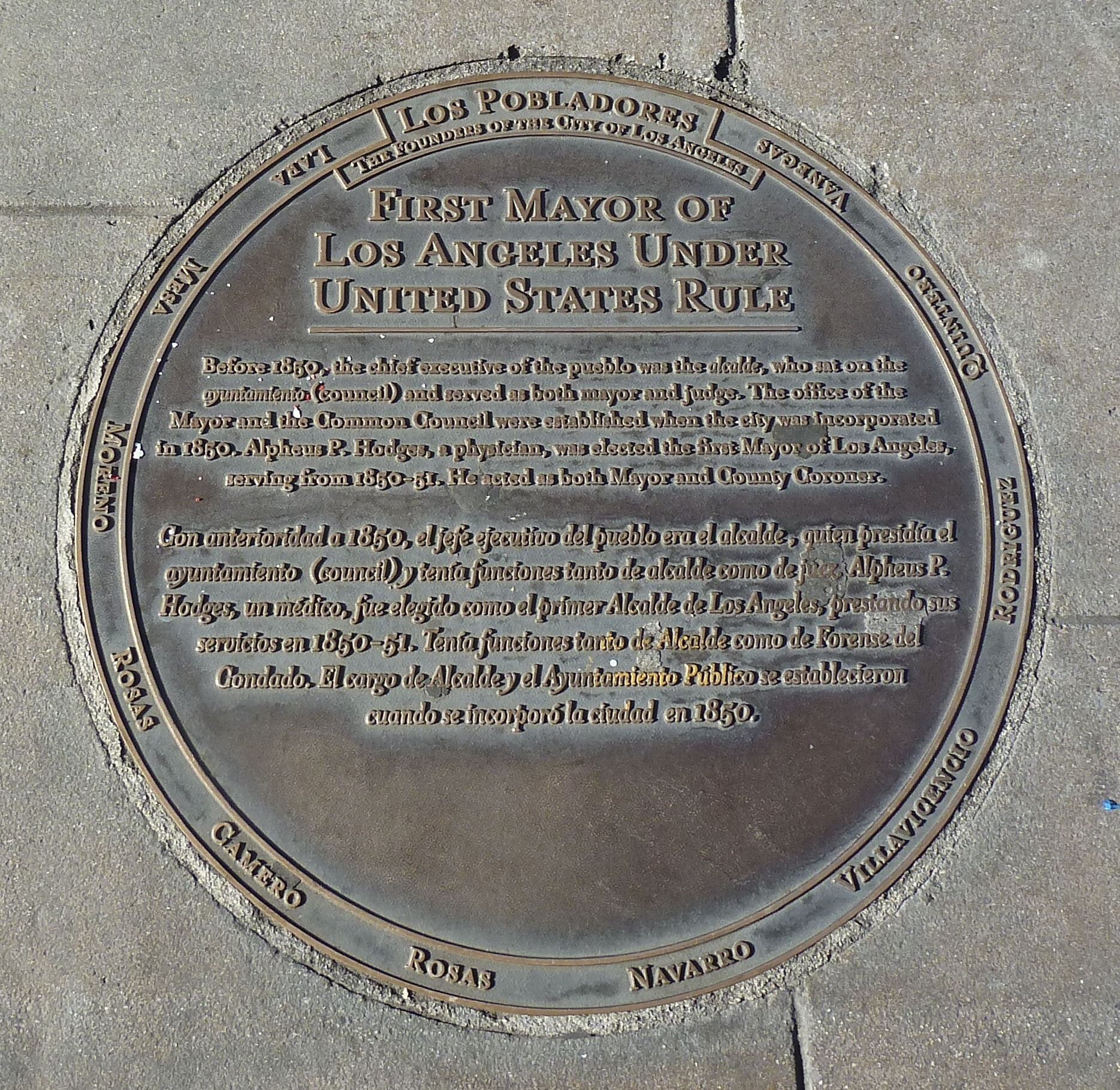 First Mayor of Los Angeles Under United States Rule Marker