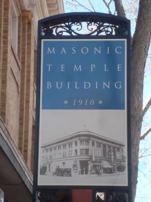 Masonic Temple Building Marker. Click for full size. Masonic Temple Building Marker image. Click for full size.