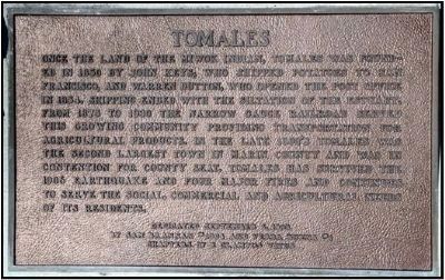 Tomales Plaque image. Click for full size.