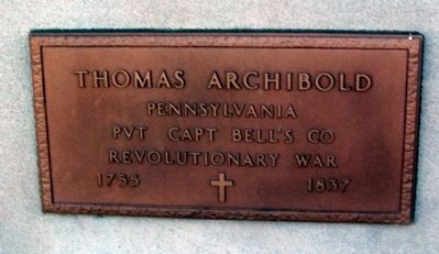 Thomas Archibold - Plaque image. Click for full size.