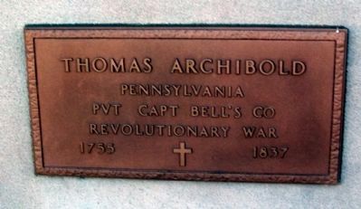Thomas Archibold - Plaque image. Click for full size.