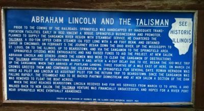 Abraham Lincoln and the <u>Talisman</u> Marker image. Click for full size.