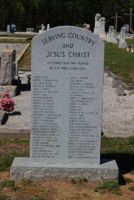 Flat Rock Cemetery Veterans Monument image. Click for full size.