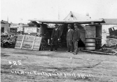 The Lee Brothers and Earthquake Post Office image. Click for full size.