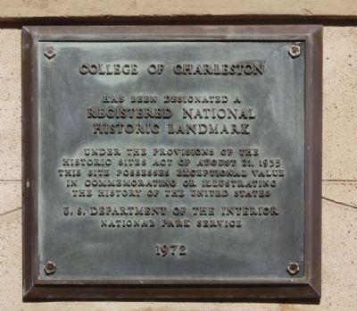 College of Charleston Marker. Click for full size. College of Charleston Marker image. Click for full size.