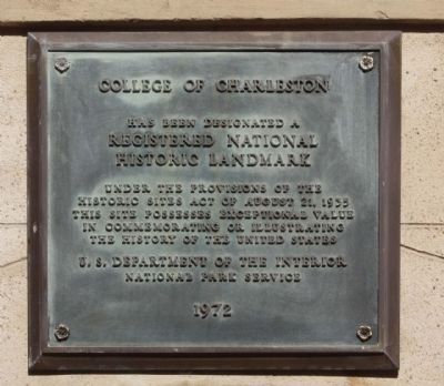 College of Charleston Marker image. Click for full size.