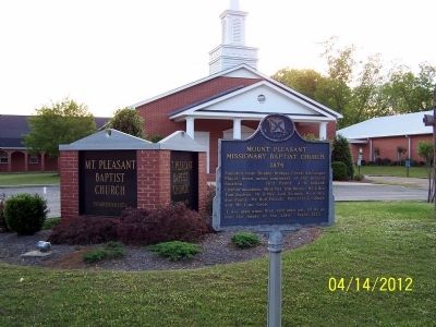Mt. Pleasant Misionary Baptist Church Marker. Click for full size. Mt. Pleasant Misionary Baptist Church Marker image. Click for full size.
