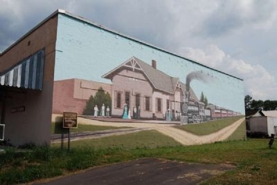 Old Iva Depot Mural and Marker image. Click for full size.