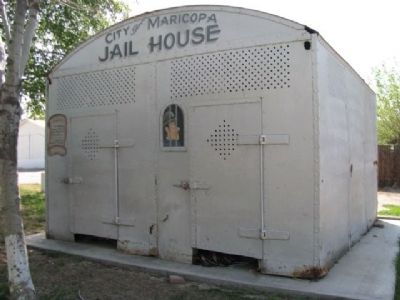 Maricopa's Jail and Marker. Click for full size. Maricopa's Jail and Marker image. Click for full size.