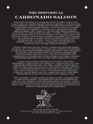 The Historical Carbonado Saloon Plaque Marker image. Click for full size.
