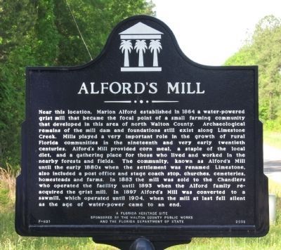 Alford’s Mill Marker image. Click for full size.