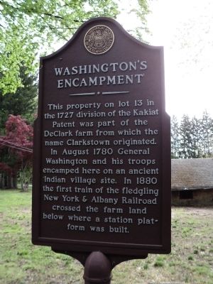 Washington’s Encampment Marker. Click for full size. Washington’s Encampment Marker image. Click for full size.
