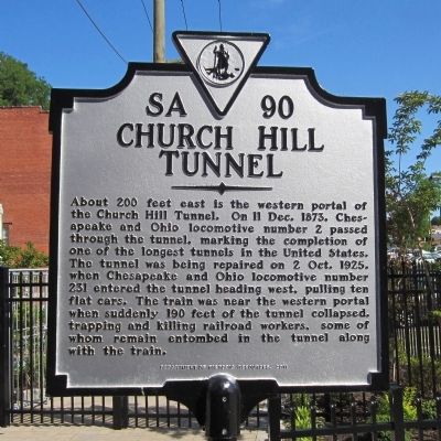 Church Hill Tunnel Marker image. Click for full size.