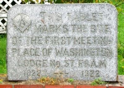 First Meeting Place of Washington Lodge No. 37 F.&A.M. Marker image. Click for full size.