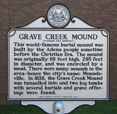 Grave Creek Mound Marker image. Click for full size.