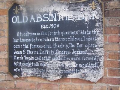 Original Old Absinthe Bar Marker. Click for full size. Original Old Absinthe Bar Marker image. Click for full size.
