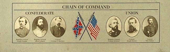 Olustee Battlefield Marker, center panel, Chain of Command image. Click for full size.