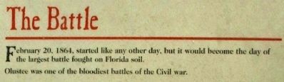 Olustee Battlefield Marker, Right Panel image. Click for full size.