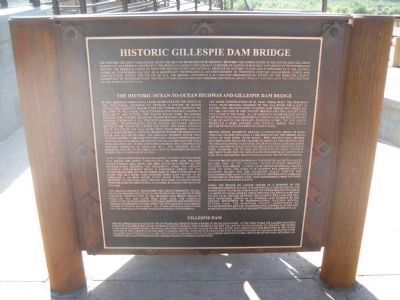 Historic Gillespie Dam Bridge Marker image. Click for full size.