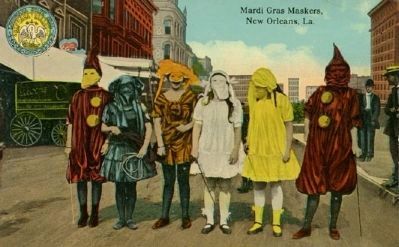New Orleans Mardi Gras maskers, image. Click for full size.