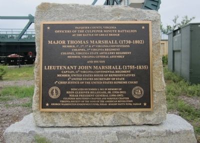 Great Bridge Marshall Memorial Marker image. Click for full size.