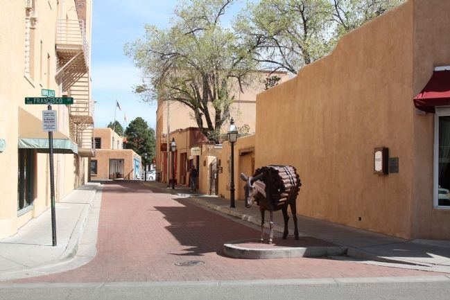Burro Alley, “Homage to the Burro” Statue and Marker (on wall) image. Click for full size.