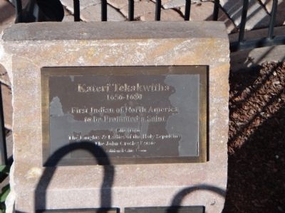 Kateri Tekakwitha Plaque. Click for full size. Kateri Tekakwitha Plaque image. Click for full size.