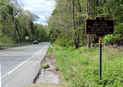 Army Camp Marker looking north along NYS Rte. 9D. image. Click for full size.