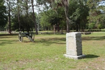 Brig. Gen. Joseph Finegan Marker amid the Battle of Olustee State Park image. Click for full size.