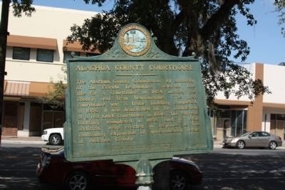 Alachua County Courthouse Marker, along S Main Street image. Click for full size.