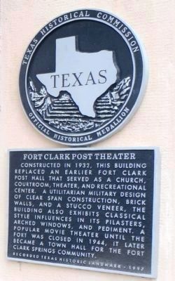 Fort Clark Post Theater Marker image. Click for full size.