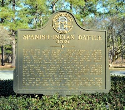 Spanish-Indian Battle Marker image. Click for full size.
