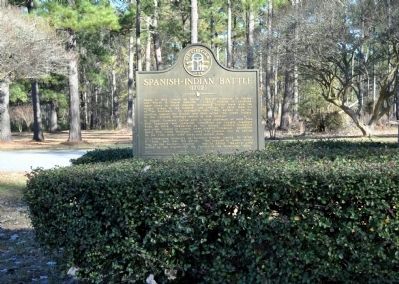 Spanish-Indian Battle Marker. Click for full size. Spanish-Indian Battle Marker image. Click for full size.