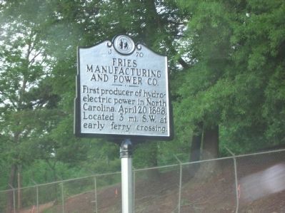 Fries Manufacturing and Power Co. Marker image. Click for full size.