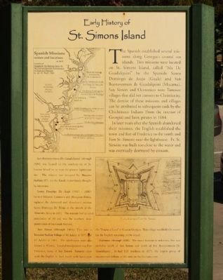 Early History of St. Simons Island Marker. Click for full size. Early History of St. Simons Island Marker image. Click for full size.