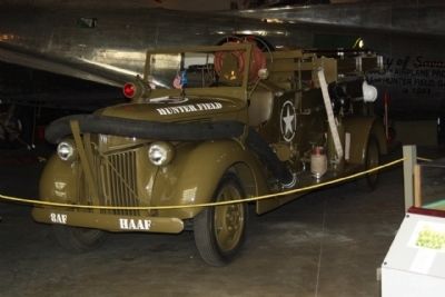 Birthplace of Eighth Air Force Vintage AAF Fire truck image. Click for full size.